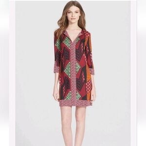 Diane Von Furstenberg Colorful Geometric Pattern Dress